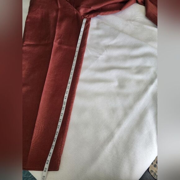 My Weekend Clothes Linen Wide Leg Pants with Relaxed Fit Orange Rust - Picture 11 of 12